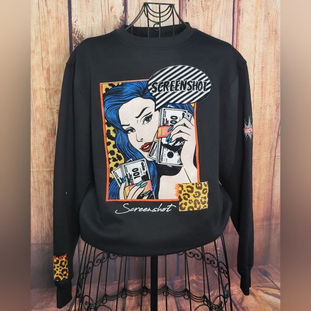 ❤️2 for 20. SCREENSHOT Animated Sweat shirt | Size Medium